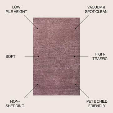 Haze Solid Low-pile Area Rug Light Purple